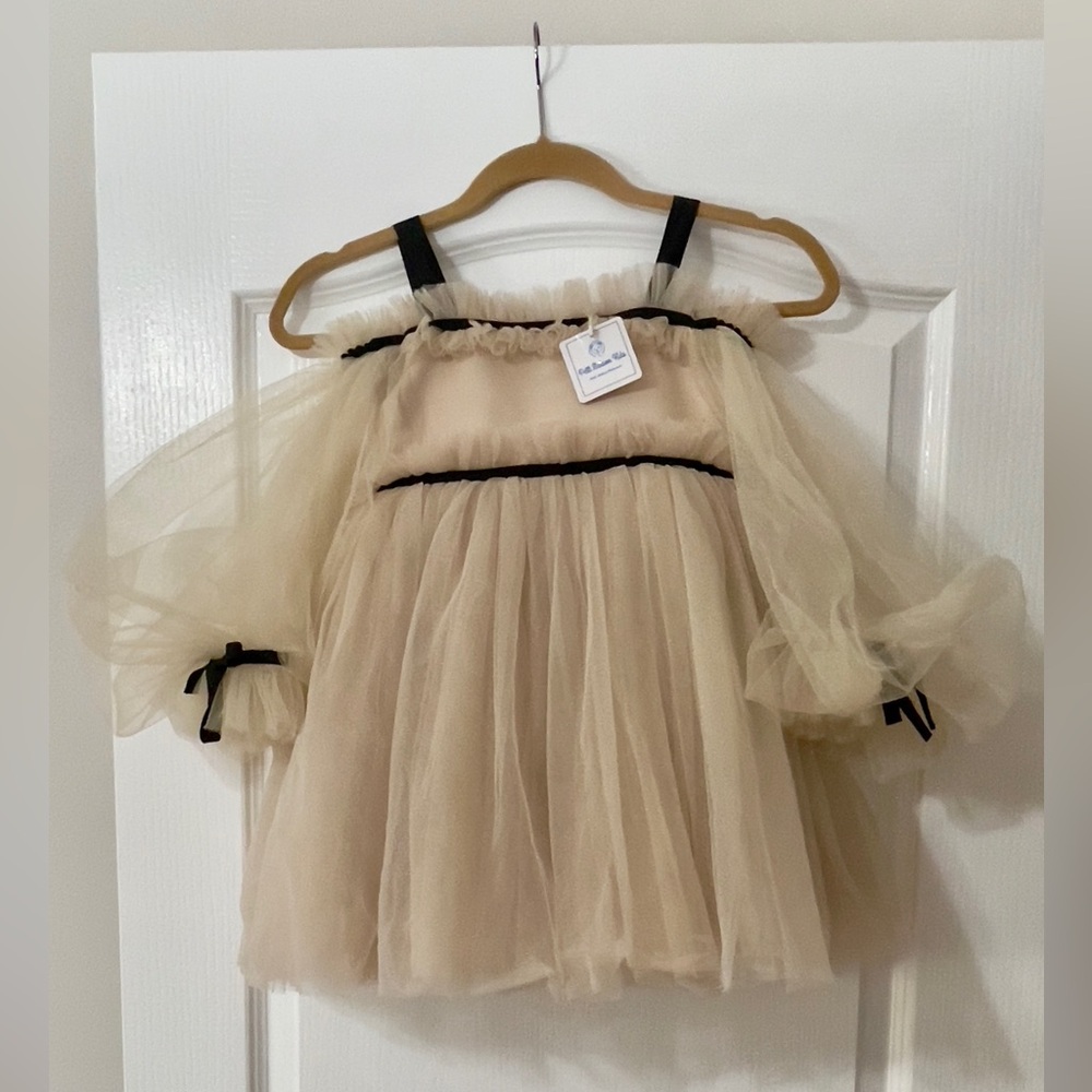 Petit Maison Kids Coco-Caramel Tulle Dress